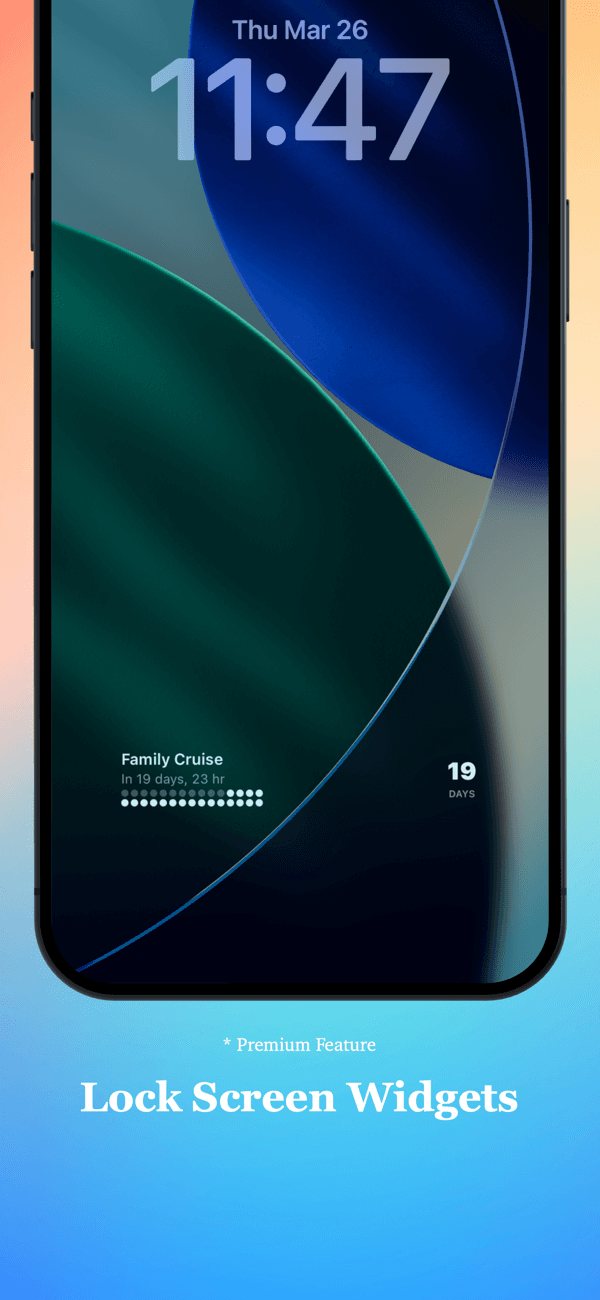 Countdown widget on an iPhone Lock Screen